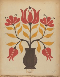 Drawing for Plate 5: From Portfolio "Folk Art of Rural Pennsylvania", c. 1939. Creator: Unknown.
