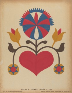 Drawing for Plate 13: From the Portfolio "Folk Art of Rural Pennsylvania", c. 1939. Creator: Unknown.
