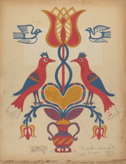 Drawing for Plate 15: From the Portfolio "Folk Art of Rural Pennsylvania", c. 1939. Creator: Unknown.