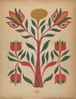 Drawing for Plate 7: From Portfolio "Folk Art of Rural Pennsylvania", c. 1939. Creator: Unknown.