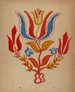 Drawing for Plate 2: From Portfolio "Folk Art of Rural Pennsylvania", c. 1939. Creator: Unknown.