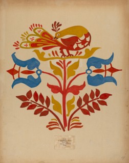 Drawing for Plate 4: From Portfolio "Folk Art of Rural Pennsylvania", c. 1939. Creator: Unknown.