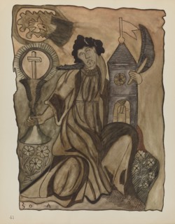 Plate 41: Saint Barbara: From Portfolio "Spanish Colonial Designs of New Mexico", 1935/1942. Creator: Unknown.