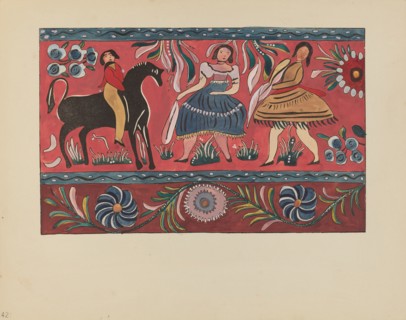 Plate 42: Painted Chest Design: From Portfolio "Spanish Colonial Designs of New Mexico", 1935/1942. Creator: Unknown.
