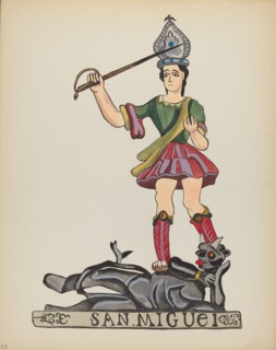 Plate 38: Saint Michael: From Portfolio "Spanish Colonial Designs of New Mexico", 1935/1942. Creator: Unknown.