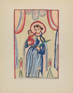 Plate 8: Saint Anthony of Padua: From Portfolio "Spanish Colonial Designs of New Mexico", 1935/1942. Creator: Unknown.
