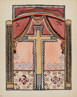 Plate 13: Design with Cross, Chimayo: From Portfolio "Spanish Colonial Designs of New Mexico", 1935/ Creator: Unknown.