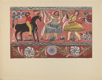 Plate 42: Painted Chest Design: From Portfolio "Spanish Colonial Designs of New Mexico", 1935/1942. Creator: Unknown.