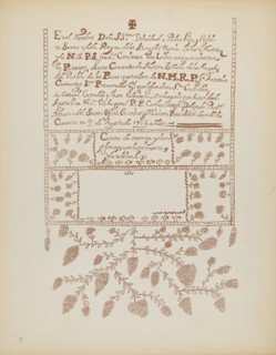Plate 3: Pecos Book of Visitations: From Portfolio "Spanish Colonial Designs of New Mexico", 1935/19 Creator: Unknown.