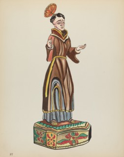 Plate 37: Saint Anthony: From Portfolio "Spanish Colonial Designs of New Mexico", 1935/1942. Creator: Unknown.