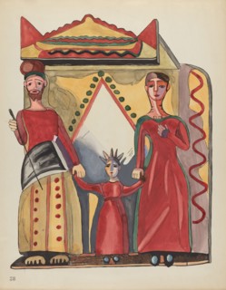 Plate 28: The Holy Family: From Portfolio "Spanish Colonial Designs of New Mexico", 1935/1942. Creator: Unknown.