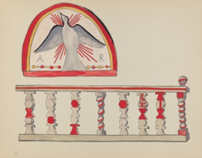 Plate 10: Holy Ghost Lunette: From Portfolio "Spanish Colonial Designs of New Mexico", 1935/1942. Creator: Unknown.
