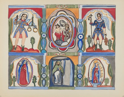 Plate 6: Chapel Altarpiece, Santa Cruz: From Portfolio "Spanish Colonial...", 1935/1942. Creator: Unknown.