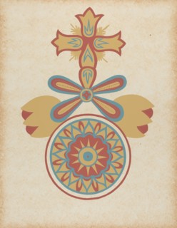 Santa Barbara Mission Doorway Design from the portfolio "Decorative Art...", 1935/1942. Creator: Unknown.