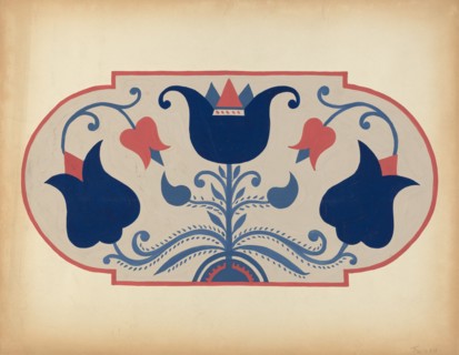 Study for Proposed Portfolio "Decorated Chests of Rural Pennsylvania", 1941. Creator: Unknown.
