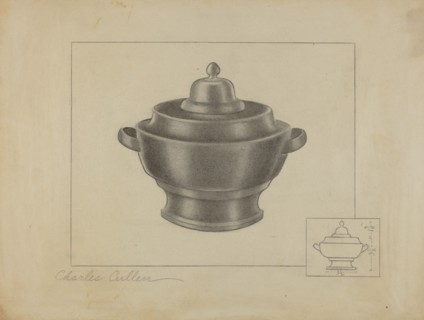 Pewter Sugar Bowl, 1935/1942. Creator: Charles Cullen.