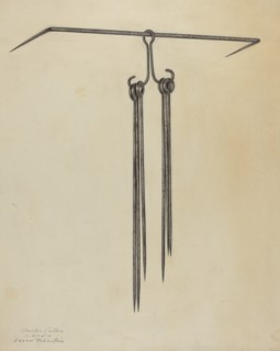Skewers and Holder, c. 1939. Creator: Charles Cullen.
