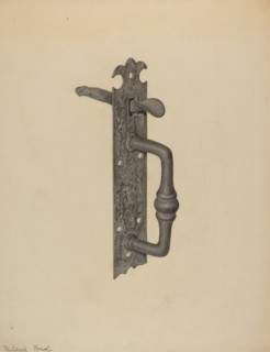 Door Handle with Thumb Press, c. 1938. Creator: Mildred Ford.
