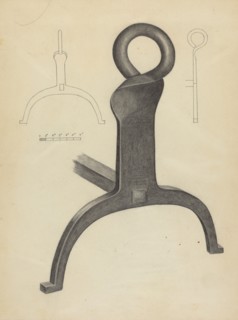 Andiron (One of Pair), c. 1953. Creator: Mildred Ford.