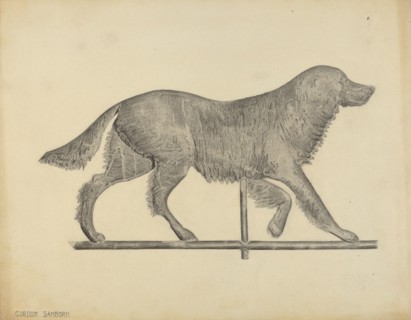 Dog Weather Vane, c. 1938. Creator: Gordon Sanborn.