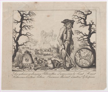 Caricature and hidden silhouette representations of Lafayette and others, 18th cen..., 18th century. Creator: Anon.
