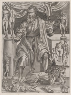Portrait of Baccio Bandinelli with Lion, 1548., 1548. Creator: Anon.