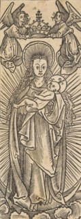 Madonna in Glory Crowned by Angels (Schr. 1111c), 15th century., 15th century. Creator: Anon.