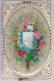 Valentine - Mechanical, pull tab bouquet, ca. 1875., ca. 1875. Creator: Anon.
