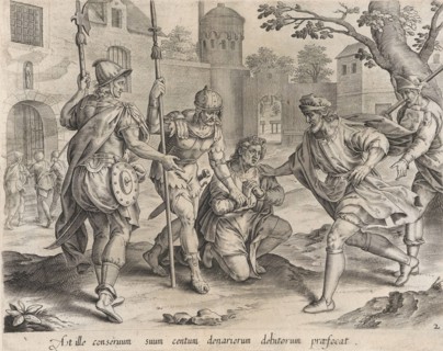 The Servant Sending his Fellow Servant to Prison, from The Parable of the Unmerciful Serva..., 1585. Creator: Anon.