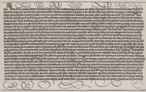 Explanatory Text, Part III,from the Arch of Honor, proof, dated 1515, printed 1517-18, 1515. Creator: Hieronymus Andreae.