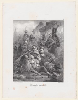 A Mother's Sadness, 1823. Creator: Hippolyte Bellangé.