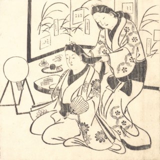 Leaf from a Book Entitled: Wakoku Hiaku-jo, One Hundred Japanese Women. Creator: Hishikawa Moronobu.
