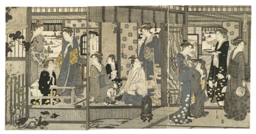 Bellflowers (Asagao), from the series Genji in Fashionable Modern Guise (Furyu yatsushi..., 1789-92. Creator: Hosoda Eishi.