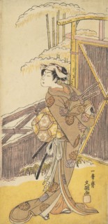 Onoe Kikugoro as Tonase, from Kanadehon Chushingura (Kanadehon Chushingura, Shosei Onoe Ki..., 1773. Creator: Ippitsusai Buncho.