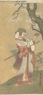 An Actor in the Fox Dance from the Drama, "The Thousand Cherry Trees", 1723-1792. Creator: Ippitsusai Buncho.