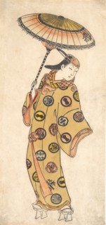 A Dandy of More Than Questionable Morals Out Walking on a Cold Day, ca. 1728. Creator: Ishikawa Toyonobu.