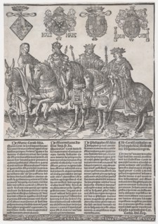 Procession of the Counts and Countess of Holland on Horseback: Mary of Burgundy, Maximilia..., 1518. Creator: Jacob Cornelisz. van Oostsanen.