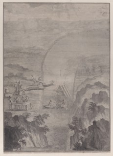 Men fishing with nets in a river, from 'Danubius Pannonico-Mysicus' (Volume 3), 1726. Creator: Jacobus Houbraken.
