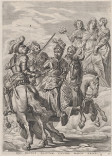 Plate 22: Emperor Charles V, victory at Pavia; from Guillielmus Becanus's 'Serenissimi Pri..., 1636. Creators: Jacob Neeffs, Johannes Meursius, Willem van der Beke.