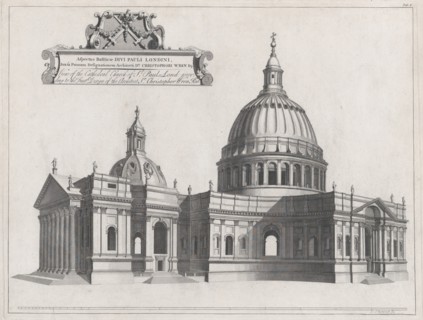 View of the Cathedral Church of St. Paul's, London, Plate 8 from: A Catalogue of t..., 1726 or 1749. Creator: Jacob Schijnvoet.