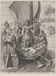 Plate 14: Ferdinand on a voyage with the Argonauts; from Guillielmus Becanus's 'Serenissim..., 1636. Creators: Jacobus van Schoor, Johannes Meursius, Willem van der Beke.