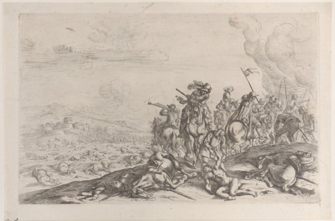 Aiding the wounded after a battle, 1635-60. Creator: Jacques Courtois.