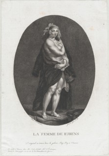 Portrait of Helena Fourment, Rubens' second wife, wearing a fur coat over her sho..., ca. 1786-1815. Creator: Johann Jakob Mettenleiter.