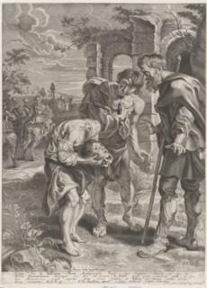 The miracle of Saint Just, who stands at center holding his decapitated head in his hands ..., 1639. Creators: Jan Witdoeck, Peter Paul Rubens.