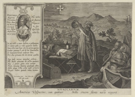 New Inventions of Modern Times [Nova Reperta], Amerigo Vespucci Discovering the Southe..., ca. 1600. Creator: Jan Collaert I.