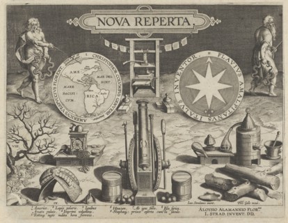 New Inventions of Modern Times [Nova Reperta], Title Plate, ca. 1600. Creator: Jan Collaert I.