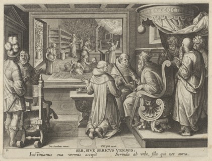 New Inventions of Modern Times [Nova Reperta], The Production of Silk, plate 8, ca. 1600. Creator: Jan Collaert I.