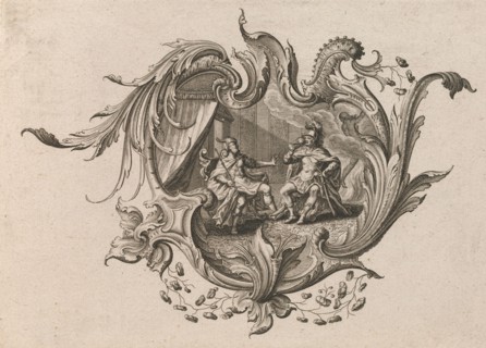 Design for a Cartouche and a Representation of 'Taste', Plate 4 from 'Neu I..., Printed ca. 1750-56. Creator: Johann Georg Pintz.