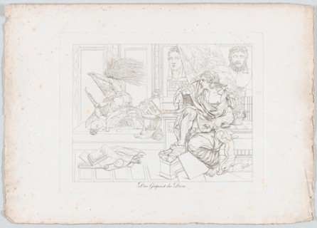 Das Gespenst des Dion (The Apparition Appears to Dion Wielding a Broom, Plutarch, Dion, 55..., 1806. Creator: Johann Heinrich Lips.