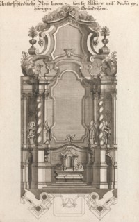 Design for a Monumental Altar, Plate i from 'Unterschiedliche Neu Inventier..., Printed ca. 1750-56. Creator: Johann Michael Leüchte.